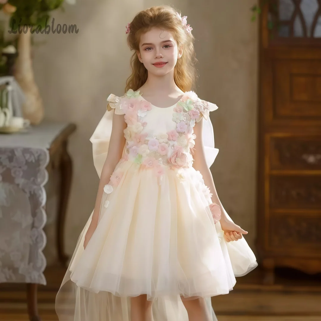 Girls' Tulle Formal Party Dress 3D Floral Embellishments Knee-Length Gown Gowns Wedding Party Attire Dress свадебное платье
Girls' Tulle Formal Party Dress 3D Floral Embellishments Knee-Length Gown Gowns Wedding Party Attire Dress свадебное платье