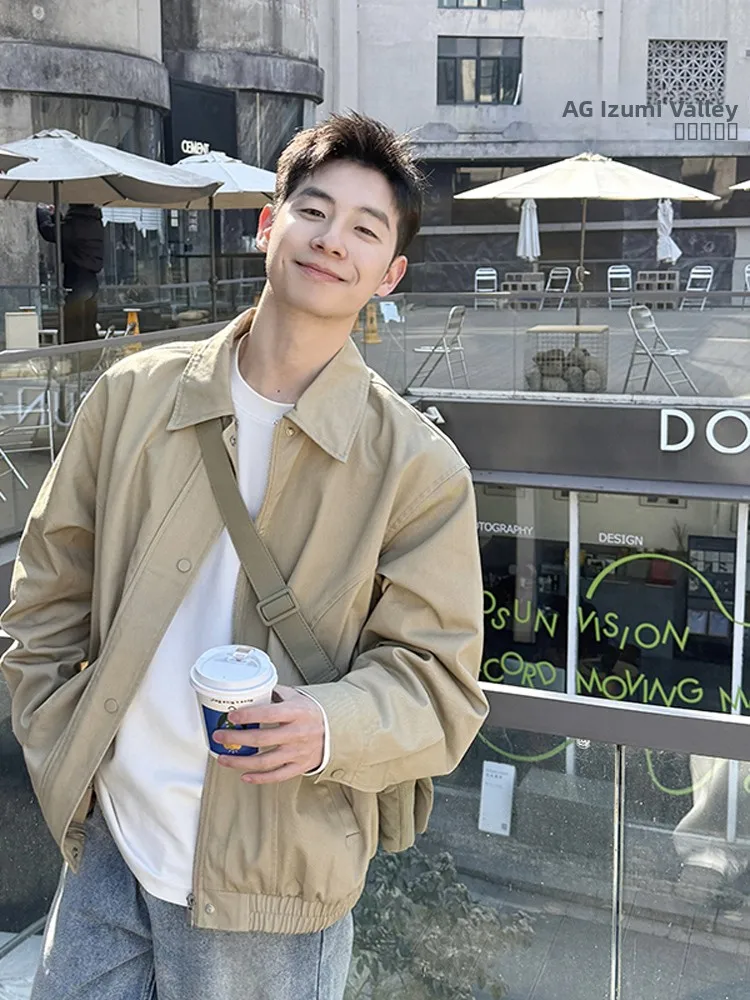American Pure Color Collar Work Jacket Unisex Spring Autumn Loose Couple Simple Flight Clothes Outerwear Trendy
American Pure Color Collar Work Jacket Unisex Spring Autumn Loose Couple Simple Flight Clothes Outerwear Trendy