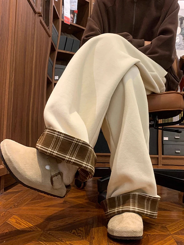 Loose Straight Leg Casual Pants Men's Spring Autumn Plaid Patchwork Comfortable Loose Fit High Waist Elastic Waisand
Loose Straight Leg Casual Pants Men's Spring Autumn Plaid Patchwork Comfortable Loose Fit High Waist Elastic Waisand