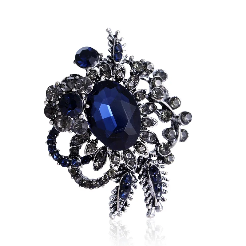 Antique Silver Ink Blue Crystal New Fashion Diamond Embedding Versatile High End Brooch
Antique Silver Ink Blue Crystal New Fashion Diamond Embedding Versatile High End Brooch