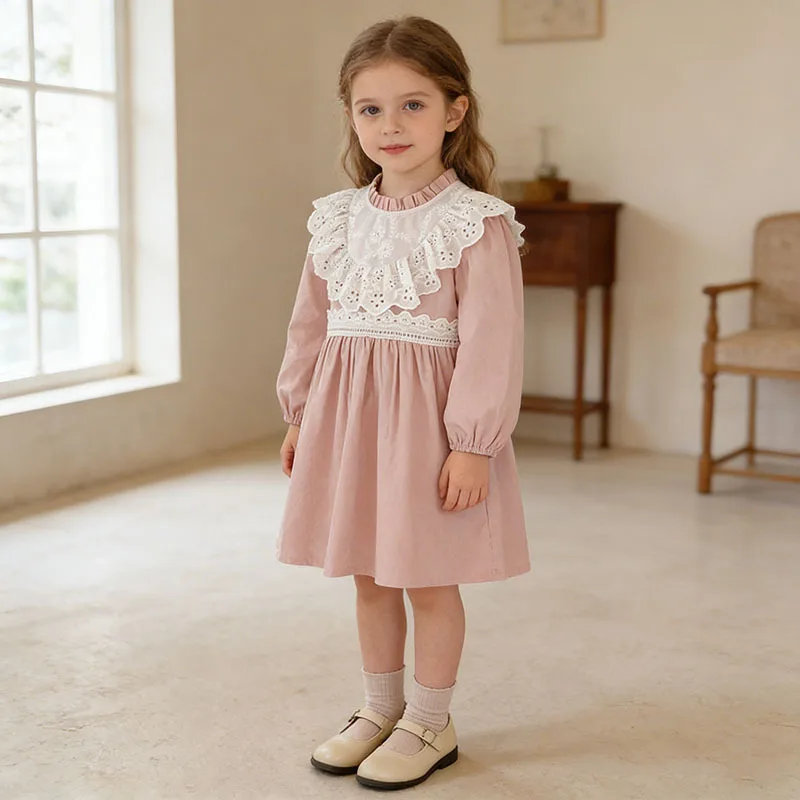 2026 Four Seasons Hot Selling Cotton Spliced Lace with Black Fungus Edge Collar Medium to Long Dress for Children
2026 Four Seasons Hot Selling Cotton Spliced Lace with Black Fungus Edge Collar Medium to Long Dress for Children