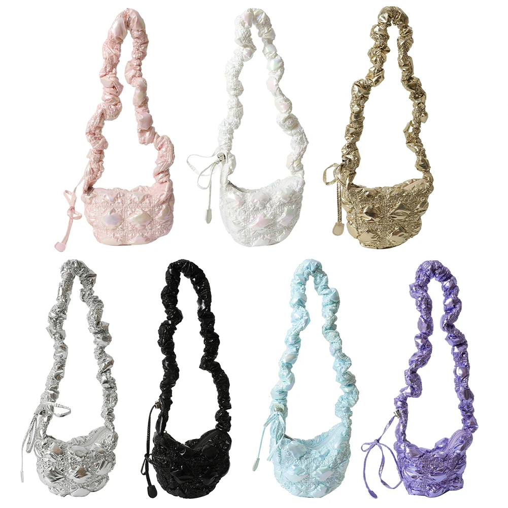 Women Shoulder Bag Drawstring Cloud Pleated Ladies Tote Bags Fashion Casual Solid Color Nylon Simple Crossbody Purse
Women Shoulder Bag Drawstring Cloud Pleated Ladies Tote Bags Fashion Casual Solid Color Nylon Simple Crossbody Purse