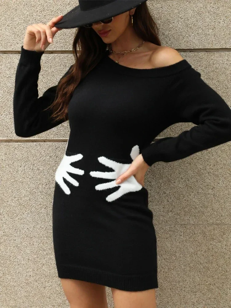 Knitted Women's Casual Dress Autumn and Winter Slanted Shoulder Palm Medium and Long Hip-wrapped Knitt Female Elegant Dresses
Knitted Women's Casual Dress Autumn and Winter Slanted Shoulder Palm Medium and Long Hip-wrapped Knitt Female Elegant Dresses