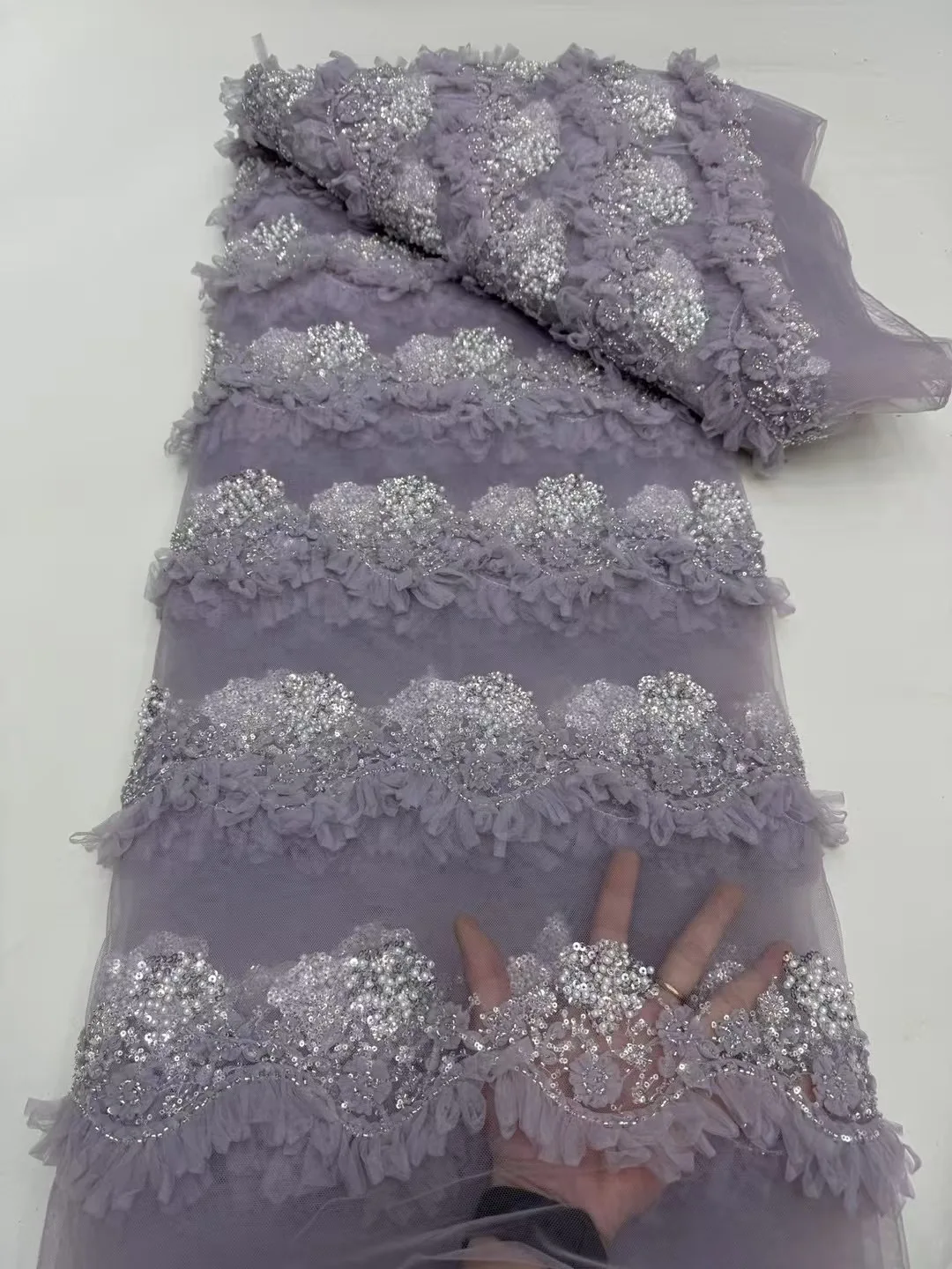 African Tulle Lace Fabric 2025 Sequins Beaded Embroidery Groom Nigerian Bridal High Quality French Lace Fabric For Wedding Party
African Tulle Lace Fabric 2025 Sequins Beaded Embroidery Groom Nigerian Bridal High Quality French Lace Fabric For Wedding Party