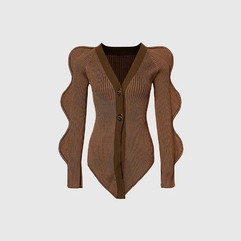 Fashion Knit Slim Women's Cardigan Apricot V-neck Shoulder Pad Long Sleeve Female Sweater 2025 Autumn High Street Lady Knitwear
Fashion Knit Slim Women's Cardigan Apricot V-neck Shoulder Pad Long Sleeve Female Sweater 2025 Autumn High Street Lady Knitwear
