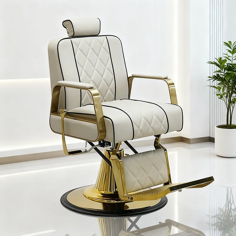 Modern Barbershop Furniture Gold Frame Salon Styling Chair Luxury Heavy Duty Hairdressing Barber Chair for Men
Modern Barbershop Furniture Gold Frame Salon Styling Chair Luxury Heavy Duty Hairdressing Barber Chair for Men