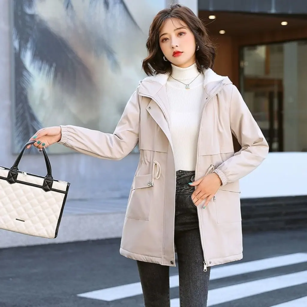 Women's Velvet Windbreaker Korean Style Casual Loose Thickened Mid-Length Cotton Outwear for Winter Western Style
Women's Velvet Windbreaker Korean Style Casual Loose Thickened Mid-Length Cotton Outwear for Winter Western Style