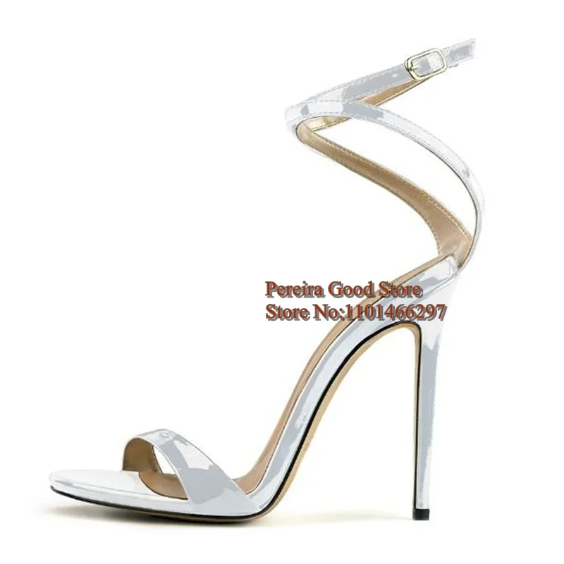 Modern Patent Leather Cross Strap Women Sandals Open Toe Stiletto High Heels Formal Female Footwears Red White Black 
Modern Patent Leather Cross Strap Women Sandals Open Toe Stiletto High Heels Formal Female Footwears Red White Black