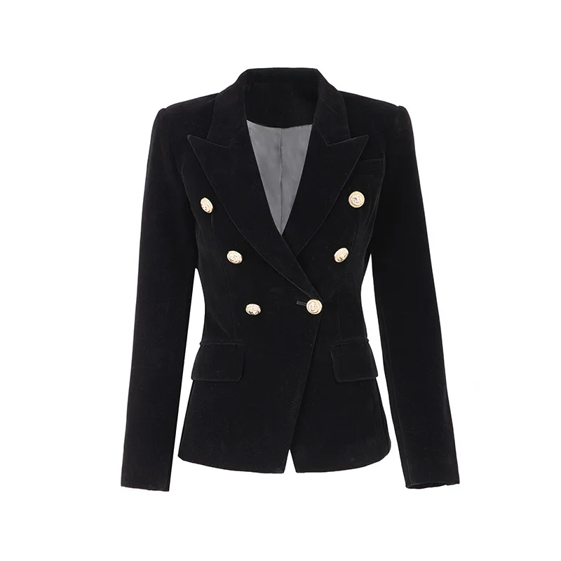 New Arrival Women Black Solid Long Sleeve Turn-Down Collar Suit Coat
New Arrival Women Black Solid Long Sleeve Turn-Down Collar Suit Coat