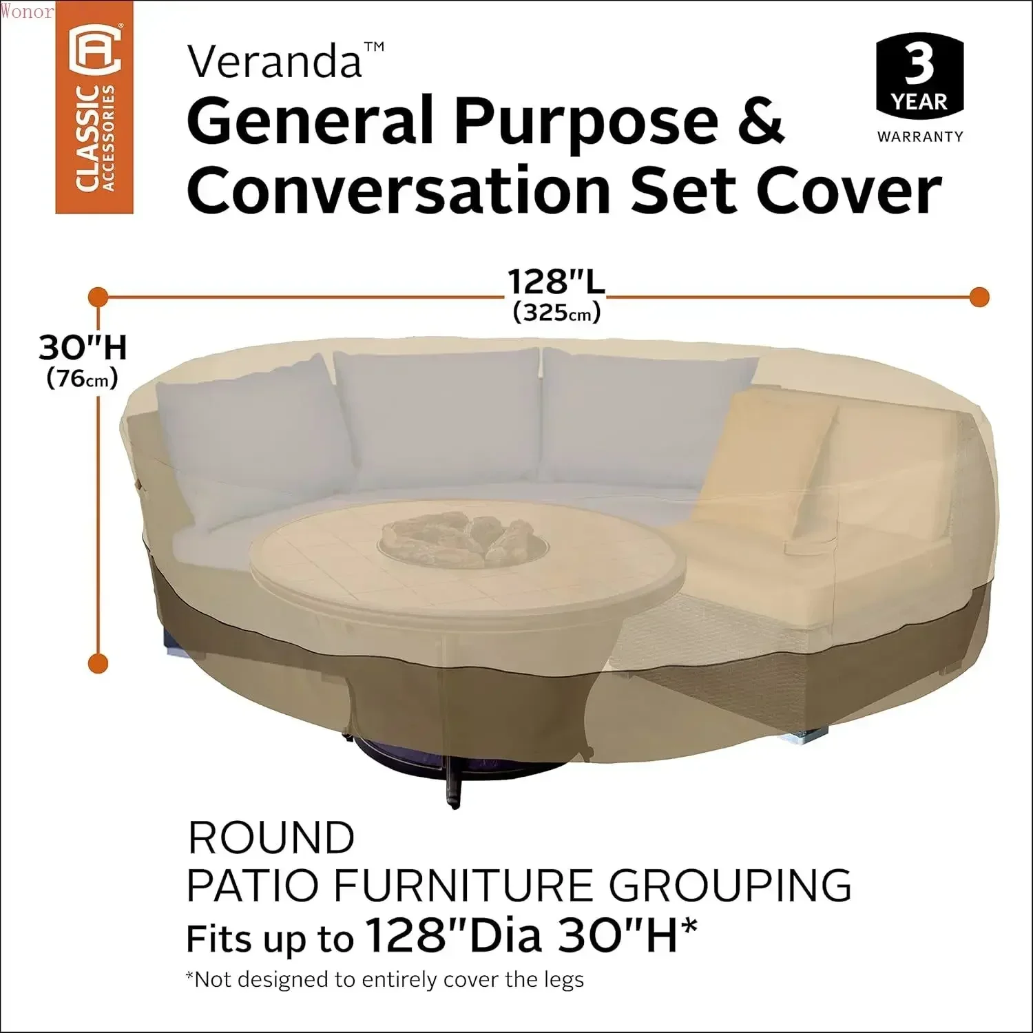 Veranda Water-Resistant 128 Inch Round General Purpose Patio Furniture Cover, Patio Furniture Covers
Veranda Water-Resistant 128 Inch Round General Purpose Patio Furniture Cover, Patio Furniture Covers