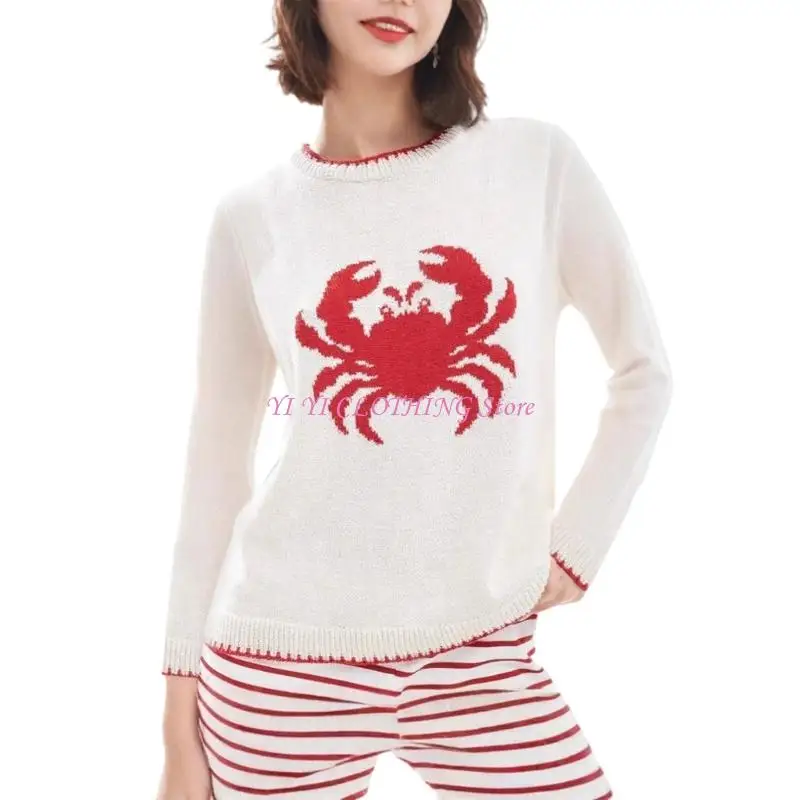 N5KF Women's Long Sleeve Round Neck Acrylic Sweater Casual Loose Fit Knitwear For Autumn Winter
N5KF Women's Long Sleeve Round Neck Acrylic Sweater Casual Loose Fit Knitwear For Autumn Winter