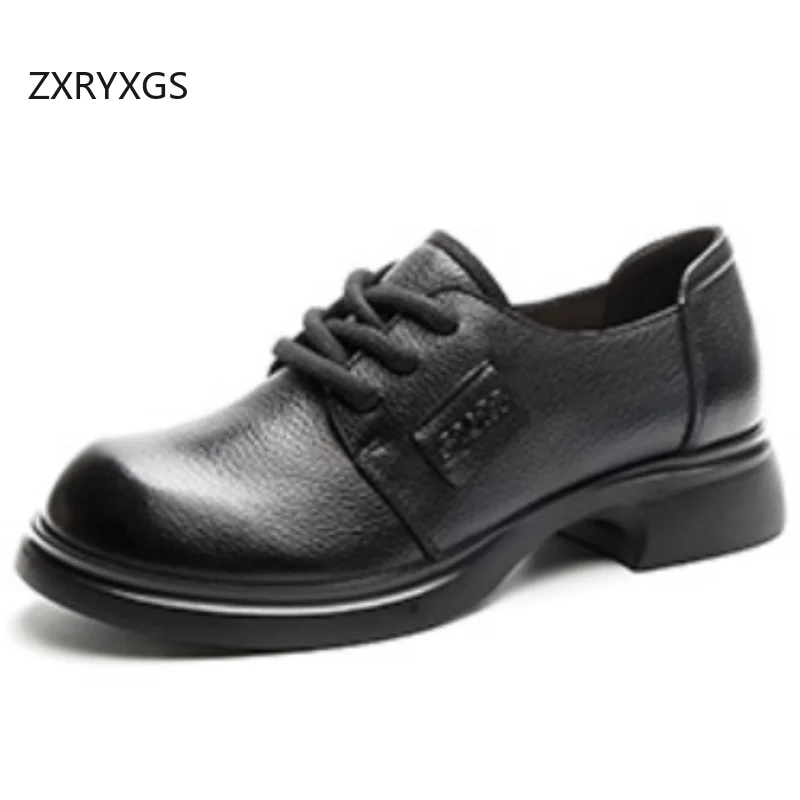 ZXRYXGS British Style Top Cowhide Full Real Leather Shoes Thick Low Heels 2026 Autumn Round Toe Comfortable Women Trendy Shoes
ZXRYXGS British Style Top Cowhide Full Real Leather Shoes Thick Low Heels 2026 Autumn Round Toe Comfortable Women Trendy Shoes