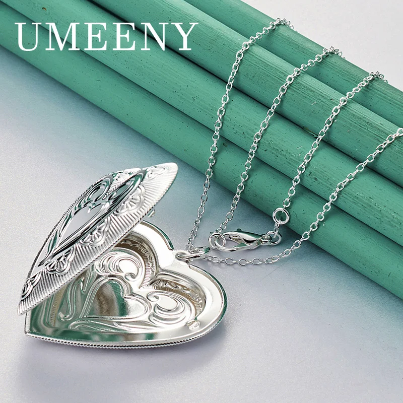 Beautiful 925 Sterling Silver 16-30 Inch Elegant Heart Frame Necklace Women Wedding Accessories Party Jewelry
Beautiful 925 Sterling Silver 16-30 Inch Elegant Heart Frame Necklace Women Wedding Accessories Party Jewelry