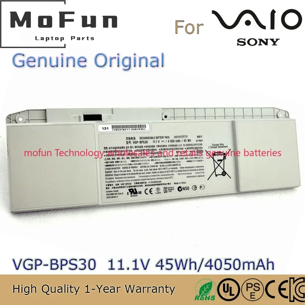 2025 New Original VGP-BPS30 11.1V 4050mAh Notebook Battery for Sony VAIO SVT-11 SVT-13 SVT131B11T SVT11113FA
2025 New Original VGP-BPS30 11.1V 4050mAh Notebook Battery for Sony VAIO SVT-11 SVT-13 SVT131B11T SVT11113FA