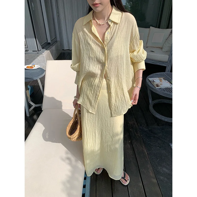 Imitation Linen Yellow Oversized Sunscreen Top Women's Long Sleeved Casual Lightweight Air-conditioned Shirt
Imitation Linen Yellow Oversized Sunscreen Top Women's Long Sleeved Casual Lightweight Air-conditioned Shirt