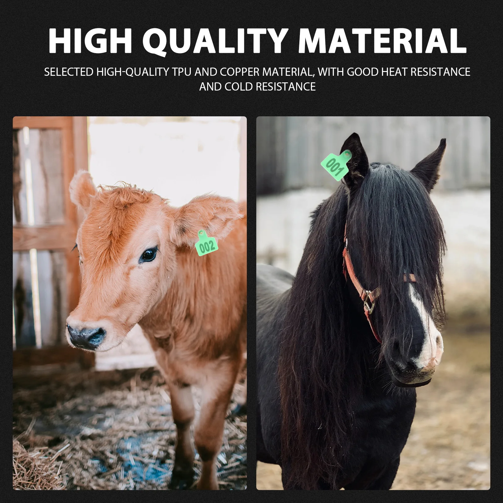 100pcs Durable Animal Ear Tags TPU Copper Material for Sheep Goats Pigs Livestock Farm ID Tag Heat Cold Resistant
100pcs Durable Animal Ear Tags TPU Copper Material for Sheep Goats Pigs Livestock Farm ID Tag Heat Cold Resistant