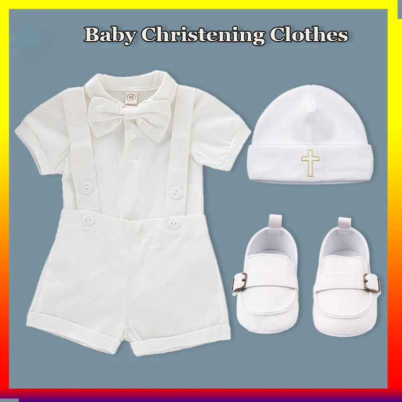 White Christening Clothes for Baby Boy Outfit Church Boys Clothes Newborn Romper Suspender Pants Bow Tie Gentleman Suits Set
White Christening Clothes for Baby Boy Outfit Church Boys Clothes Newborn Romper Suspender Pants Bow Tie Gentleman Suits Set