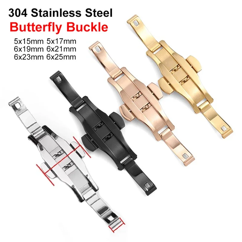 Watch Accessories 304 Stainless Steel 5mm 6mm Butterfly Buckle Clasp 15 17 19 21 23 25mm Watch Band Metal Folding Buckle Clasp
Watch Accessories 304 Stainless Steel 5mm 6mm Butterfly Buckle Clasp 15 17 19 21 23 25mm Watch Band Metal Folding Buckle Clasp