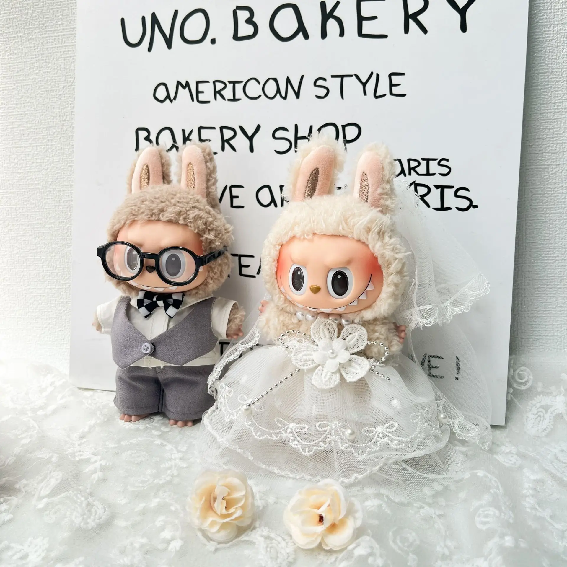 15cm/17cm Labubu Outfit Accessories For Generations I/II/III - Wedding Bridal Gown & Tuxedo Set For LABUBU Plush Dolls
15cm/17cm Labubu Outfit Accessories For Generations I/II/III - Wedding Bridal Gown & Tuxedo Set For LABUBU Plush Dolls