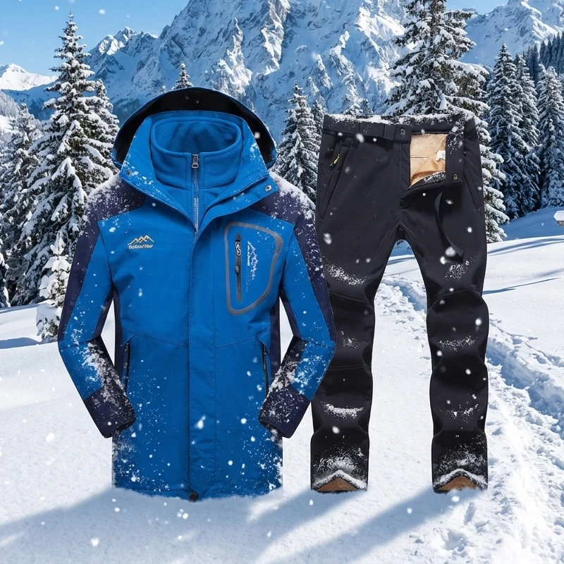 Outdoor Men Ski Suit Waterproof Windproof Skiing and Snowboarding Jacket Pants Set Male Snow Costumes Climbing Ski Jacket Brand
Outdoor Men Ski Suit Waterproof Windproof Skiing and Snowboarding Jacket Pants Set Male Snow Costumes Climbing Ski Jacket Brand