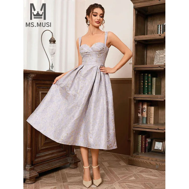 MSMUSI 2024 New Fashion Women Sexy Strap Embroidery Ruffles Draped Sleeveless Bodycon Party Event A-Line Midi Dress Vestidos
MSMUSI 2024 New Fashion Women Sexy Strap Embroidery Ruffles Draped Sleeveless Bodycon Party Event A-Line Midi Dress Vestidos