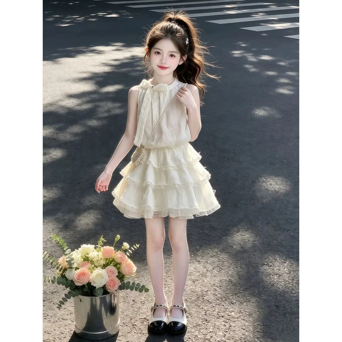 Summer New Fashionable Girls' Dress 5-12 Year Old Children's White Sleeveless Princess Dress Trendy
Summer New Fashionable Girls' Dress 5-12 Year Old Children's White Sleeveless Princess Dress Trendy