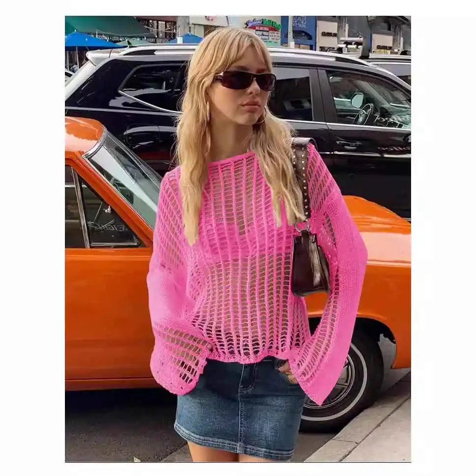 Summer 2025 Women's Long Sleeve Beach Knitted Sweater Hand Crocheted Vacation Sun Protection Shirt Hollow out Design Casual L...
Summer 2025 Women's Long Sleeve Beach Knitted Sweater Hand Crocheted Vacation Sun Protection Shirt Hollow out Design Casual L...