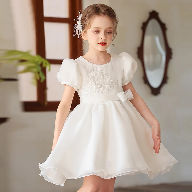 Cute Puff Sleeves Flower Girl Dress Summer Round Neck A-line Tulle Princess Dress Birthday Party Kids Dresses for Wedding Dress
Cute Puff Sleeves Flower Girl Dress Summer Round Neck A-line Tulle Princess Dress Birthday Party Kids Dresses for Wedding Dress