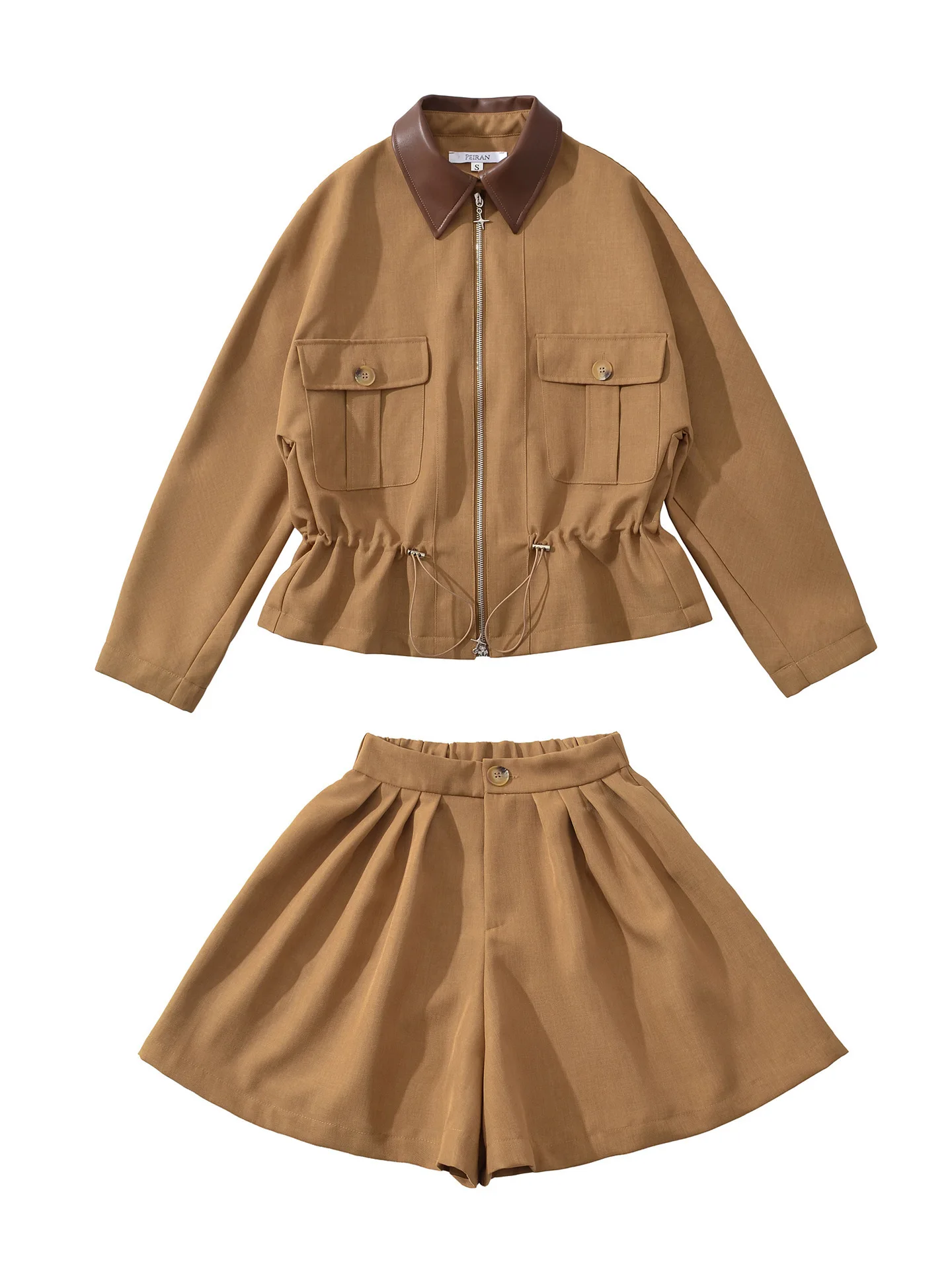 Dave&di Foreign Trade Lapel, Pocket Decoration, Waist Cinching Jacket, Jacket, Shorts Set New Two Piece Set Women's Suit
Dave&di Foreign Trade Lapel, Pocket Decoration, Waist Cinching Jacket, Jacket, Shorts Set New Two Piece Set Women's Suit