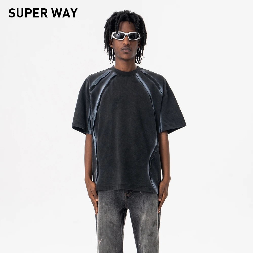 Superway Original Design Washed Patchwork T-Shirt Men Casual Niche Summer Short Sleeves Cotton Tees Loose High Street Style Tops
Superway Original Design Washed Patchwork T-Shirt Men Casual Niche Summer Short Sleeves Cotton Tees Loose High Street Style Tops