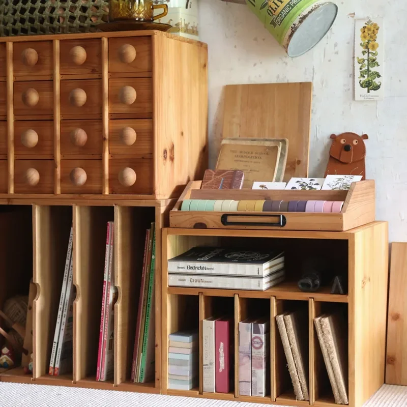 Vintage Wood Desktop Bookshelf Grid Storage Shelves Multi-Function File Cabinet for Home Classic Literature Holder Scholarly
Vintage Wood Desktop Bookshelf Grid Storage Shelves Multi-Function File Cabinet for Home Classic Literature Holder Scholarly