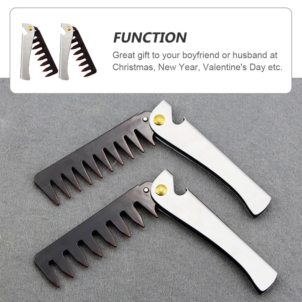 2Pcs Stainless Steel Folding Retro Oil Hair Comb Portable Lightweight Men Beard Comb Wide Teeth Hair Styling Brush
2Pcs Stainless Steel Folding Retro Oil Hair Comb Portable Lightweight Men Beard Comb Wide Teeth Hair Styling Brush