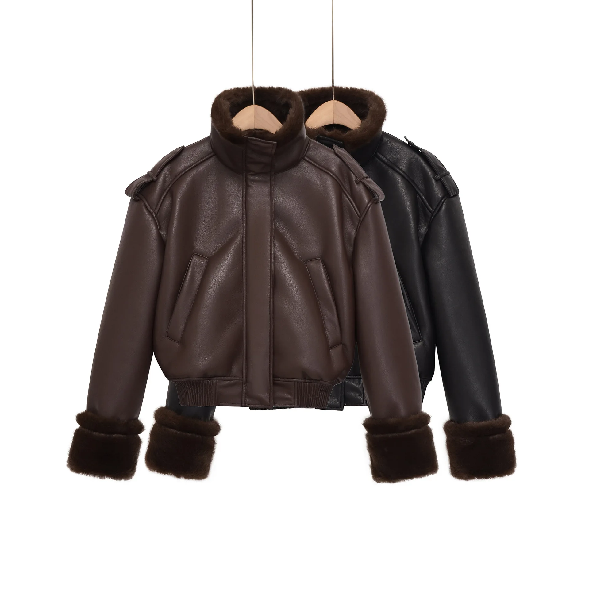 Women's Fashion Casual Fur Collar Leather Jacket FB6M
Women's Fashion Casual Fur Collar Leather Jacket FB6M