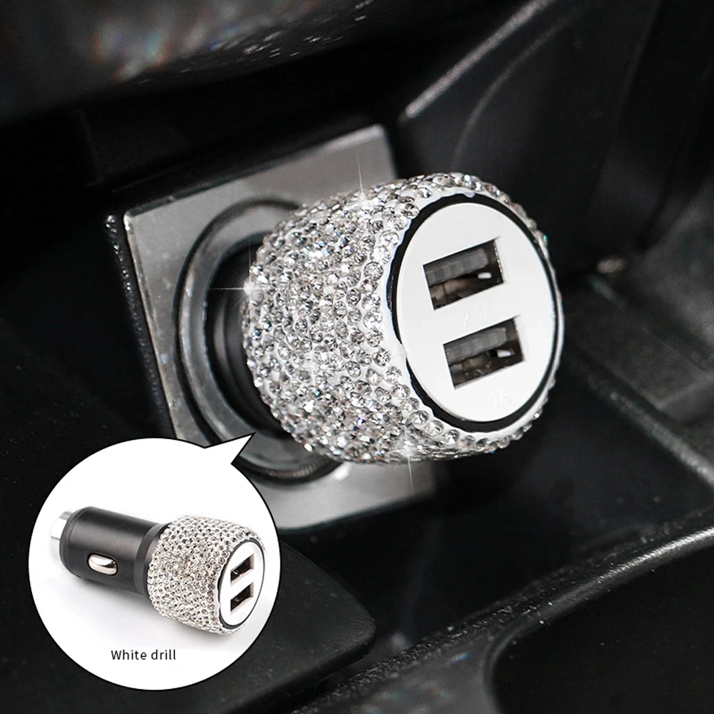 Diamond USB Car Charger 5V 2.1A Dual Port Fast Charging Auto Decor Bling Rhinestone Styling Car Accessories Interior for Women
Diamond USB Car Charger 5V 2.1A Dual Port Fast Charging Auto Decor Bling Rhinestone Styling Car Accessories Interior for Women