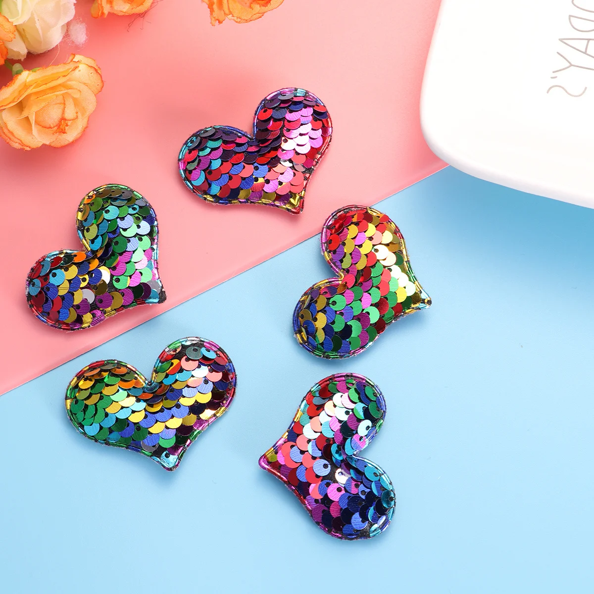 5Pcs Colorful Heart Shape Embellishments for DIY Crafts Sewing Wedding Dress Backpack Pants Bridal Accessory Decorations
5Pcs Colorful Heart Shape Embellishments for DIY Crafts Sewing Wedding Dress Backpack Pants Bridal Accessory Decorations