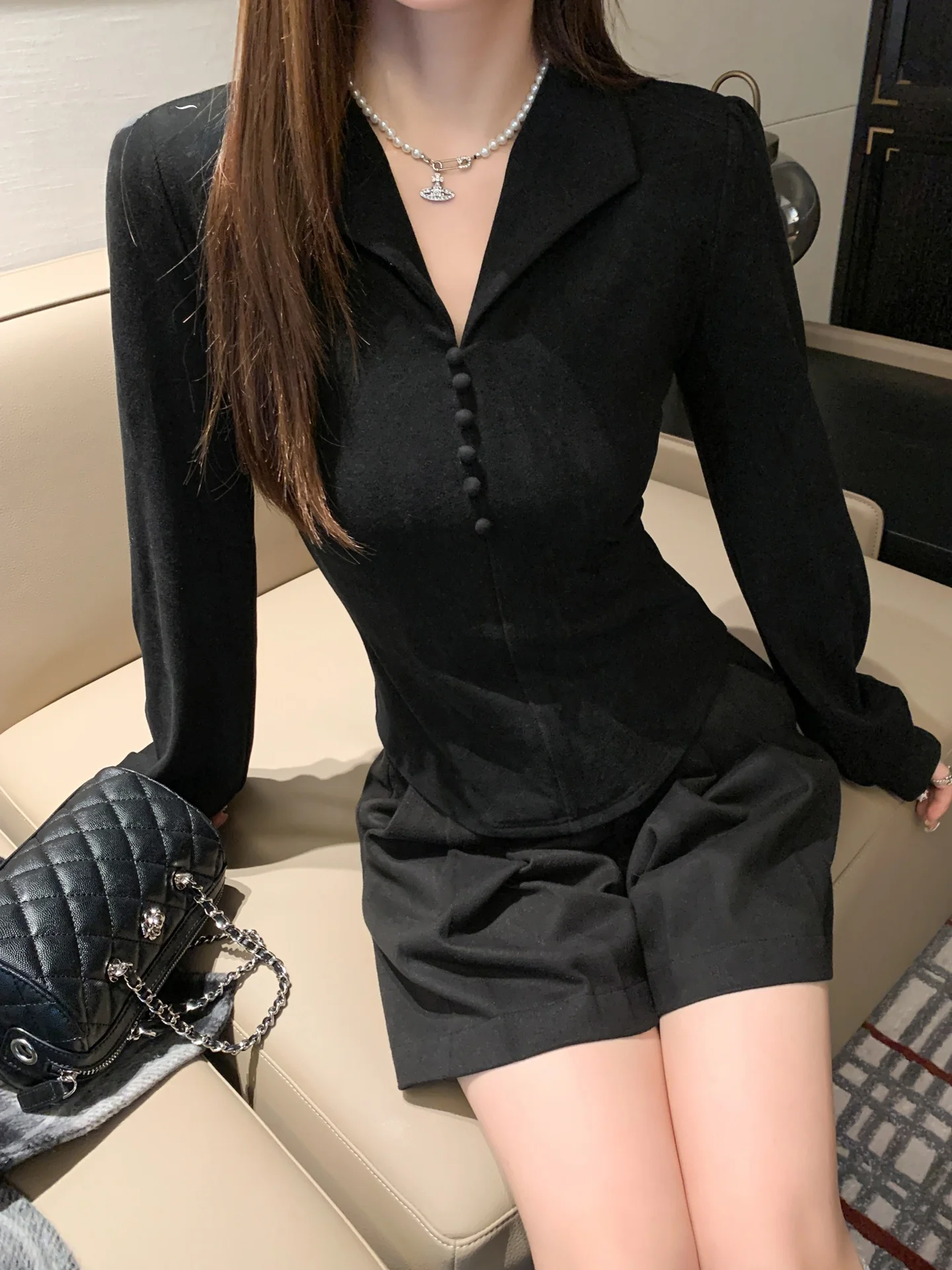 Ele Base Layer irt Женский фонарь Sve Bla Floing Теплый внутренний топ French Sle Slim Fit Высокая талия Длинный све
Ele Base Layer irt Женский фонарь Sve Bla Floing Теплый внутренний топ French Sle Slim Fit Высокая талия Длинный све