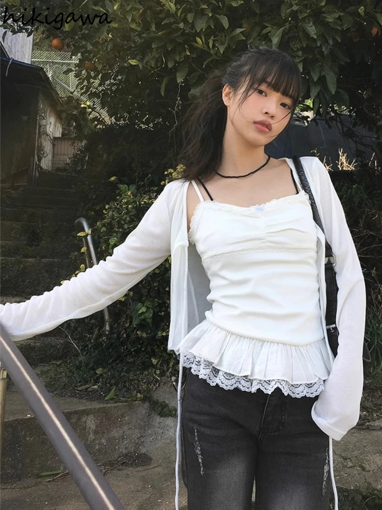 Korean Clothing Summer Tanks Patchwork Lace Slim Fit Camis Solid Color Sweet Tees Fashion Casual Sweet Vest Tops 2025 Ropa Mujer
Korean Clothing Summer Tanks Patchwork Lace Slim Fit Camis Solid Color Sweet Tees Fashion Casual Sweet Vest Tops 2025 Ropa Mujer