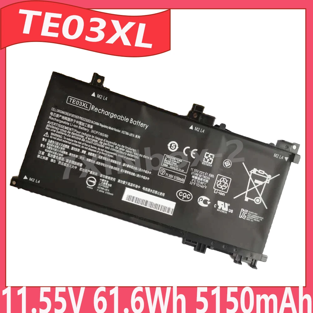 TE03XL 11,55 В 61,6 Втч 5150 мАч Аккумулятор для ноутбука HP OMEN 15-bc011TX 15-bc012TX 849570-541 15-AX000 849570-543 3ICP7/65/80 серии
TE03XL 11,55 В 61,6 Втч 5150 мАч Аккумулятор для ноутбука HP OMEN 15-bc011TX 15-bc012TX 849570-541 15-AX000 849570-543 3ICP7/65/80 серии