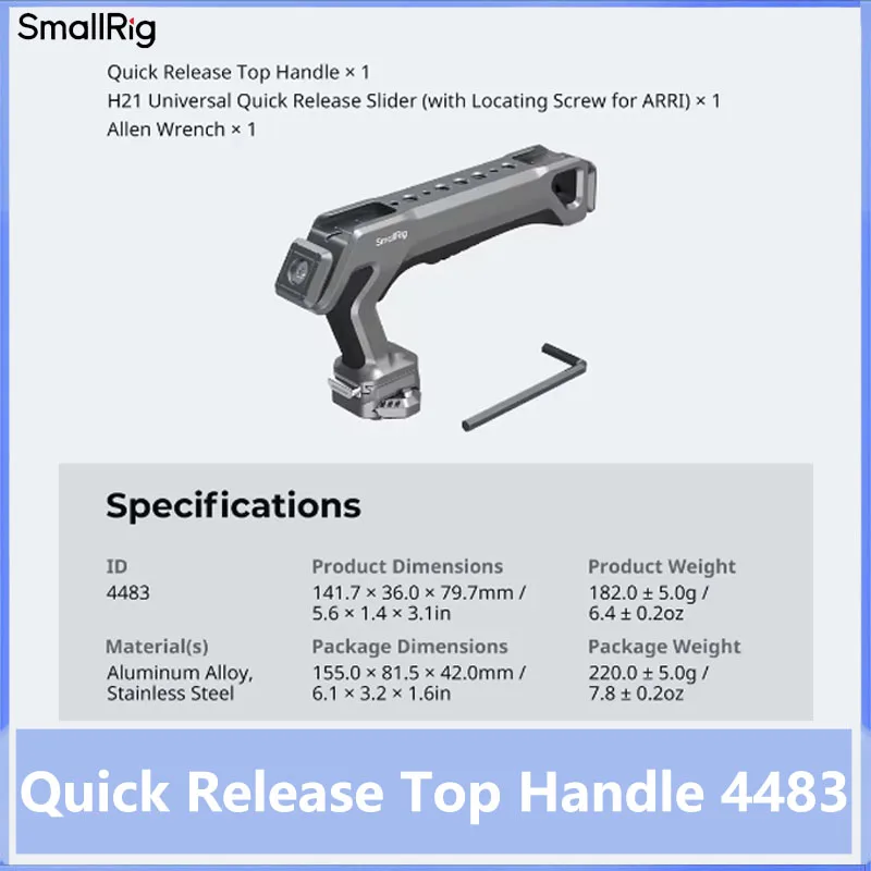 SmallRig 4483 HawkLock H21 Quick Release Top Handle Kit for with HawkLock Cages, Plates, And Other Accessories With Sliders
SmallRig 4483 HawkLock H21 Quick Release Top Handle Kit for with HawkLock Cages, Plates, And Other Accessories With Sliders