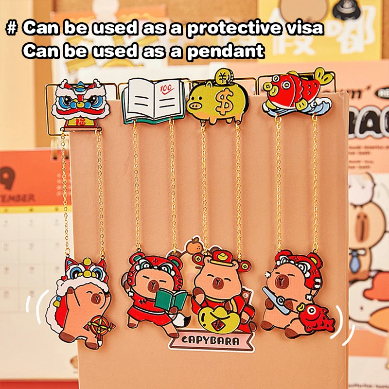Kawaii New Year Capybara Metal Bookmark Exquisite High-grade Book Page Holder Tassel Pendant Bookmark Portable Cartoon Book Clip
Kawaii New Year Capybara Metal Bookmark Exquisite High-grade Book Page Holder Tassel Pendant Bookmark Portable Cartoon Book Clip