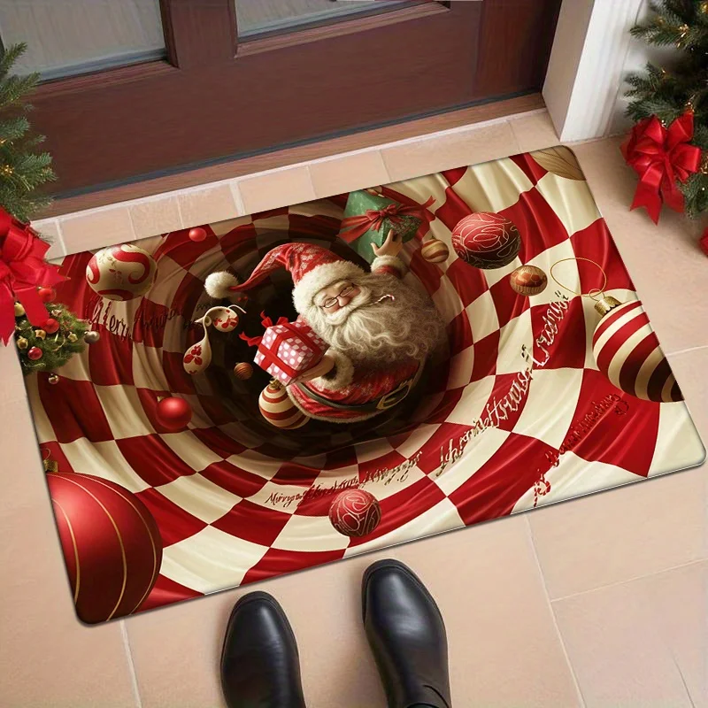 VIKAMA Christmas Theme Red And White Checkered Swirls Decorative Floor Mats Entrance Doorway Holiday Decorative Carpet
VIKAMA Christmas Theme Red And White Checkered Swirls Decorative Floor Mats Entrance Doorway Holiday Decorative Carpet