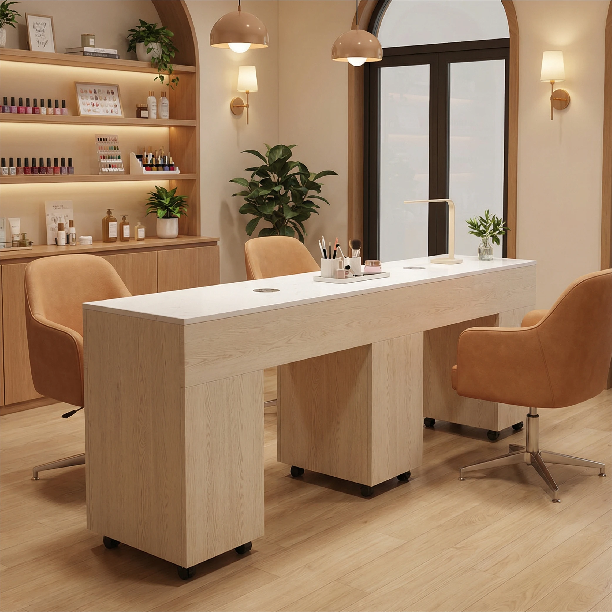 Luxury Nail Salon Furniture Professional Wood Double Manicure Table And Chair With Dust Collector
Luxury Nail Salon Furniture Professional Wood Double Manicure Table And Chair With Dust Collector