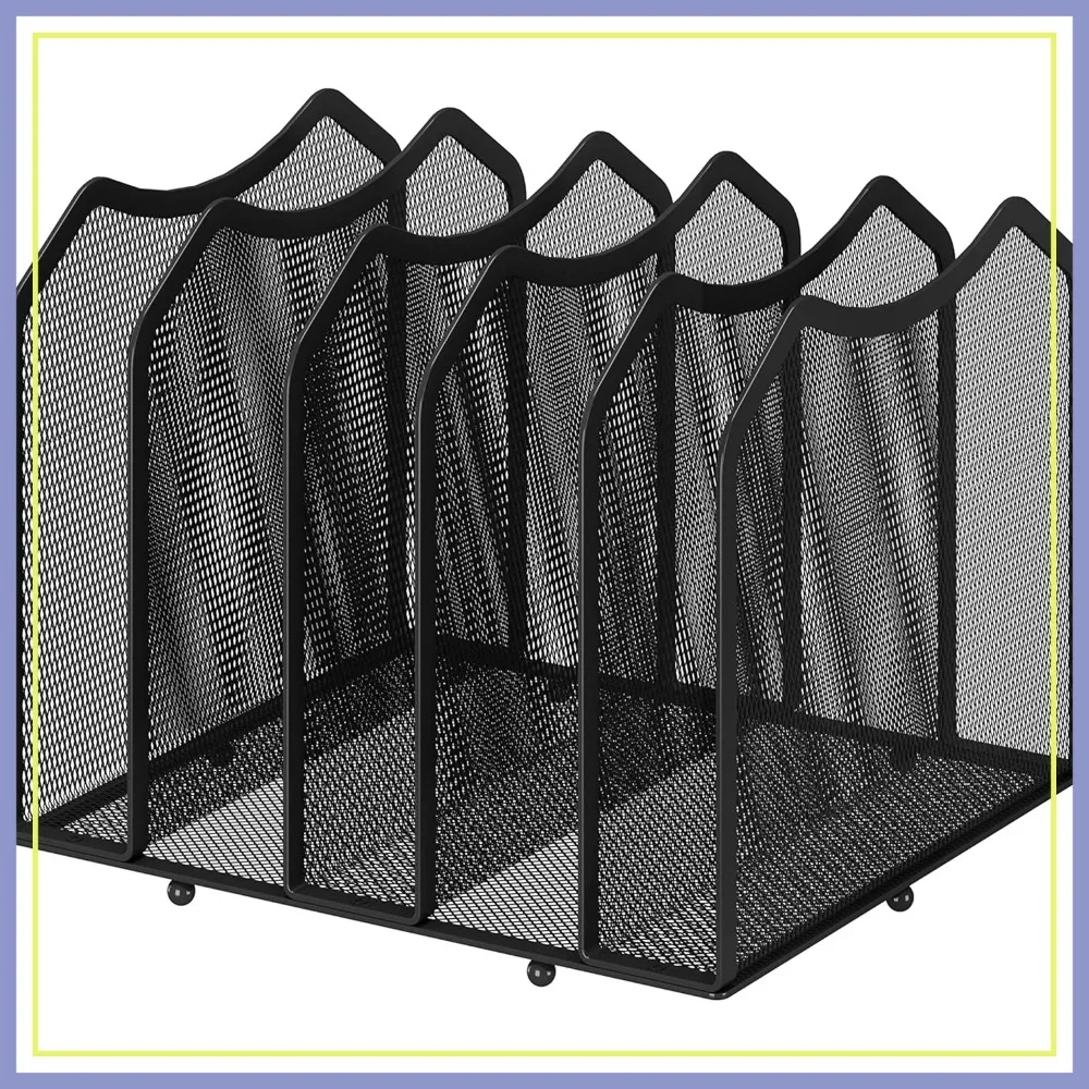 Simple Trending Mesh Desktop File Sorter Organizer, 5-Section Bookshelf for Desk Home Office, Black
Simple Trending Mesh Desktop File Sorter Organizer, 5-Section Bookshelf for Desk Home Office, Black
