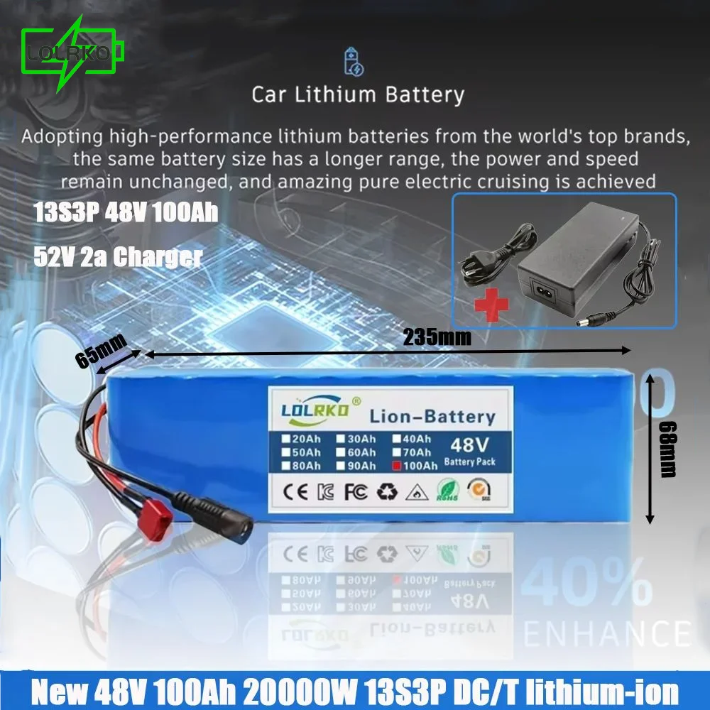 2025 New 13S3P 48V 100Ah 20000W DC/DC lithium-ion battery pack 100Ah, suitable for 54.6 with BMS quality assurance
2025 New 13S3P 48V 100Ah 20000W DC/DC lithium-ion battery pack 100Ah, suitable for 54.6 with BMS quality assurance