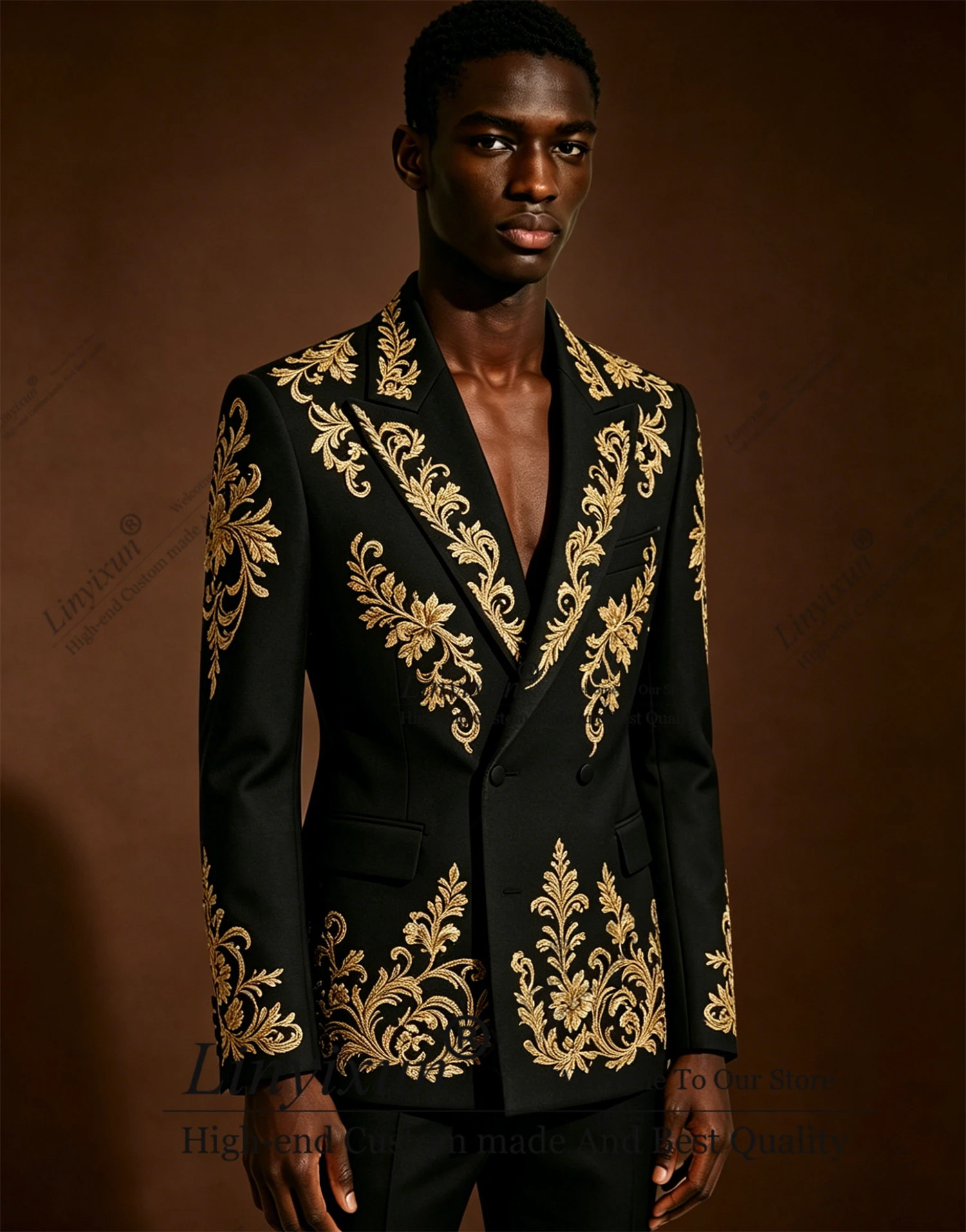Elegant Embroidery Men Suits 2 Piece Wedding Groom Tuxedo Retro design Male Prom Blazers Customized Slim pantalones hombre
Elegant Embroidery Men Suits 2 Piece Wedding Groom Tuxedo Retro design Male Prom Blazers Customized Slim pantalones hombre