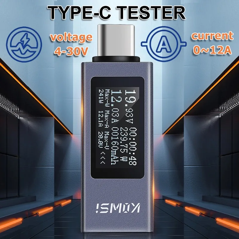 Многофункциональный тестер с разъемом Type-C, цифровой дисплей, амперметр напряжения постоянного тока, измеритель мощности для зарядки сотового телефона, адаптер PD 4-30 В постоянного тока 0-12 А
Многофункциональный тестер с разъемом Type-C, цифровой дисплей, амперметр напряжения постоянного тока, измеритель мощности для зарядки сотового телефона, адаптер PD 4-30 В постоянного тока 0-12 А