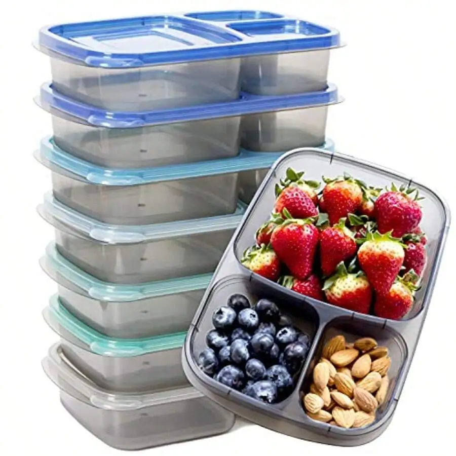 7 Sets Bento Lunch Box, Meal Prep Containers, Reusable 3 Compartment Plastic Divided Food Storage Container Boxes
7 Sets Bento Lunch Box, Meal Prep Containers, Reusable 3 Compartment Plastic Divided Food Storage Container Boxes