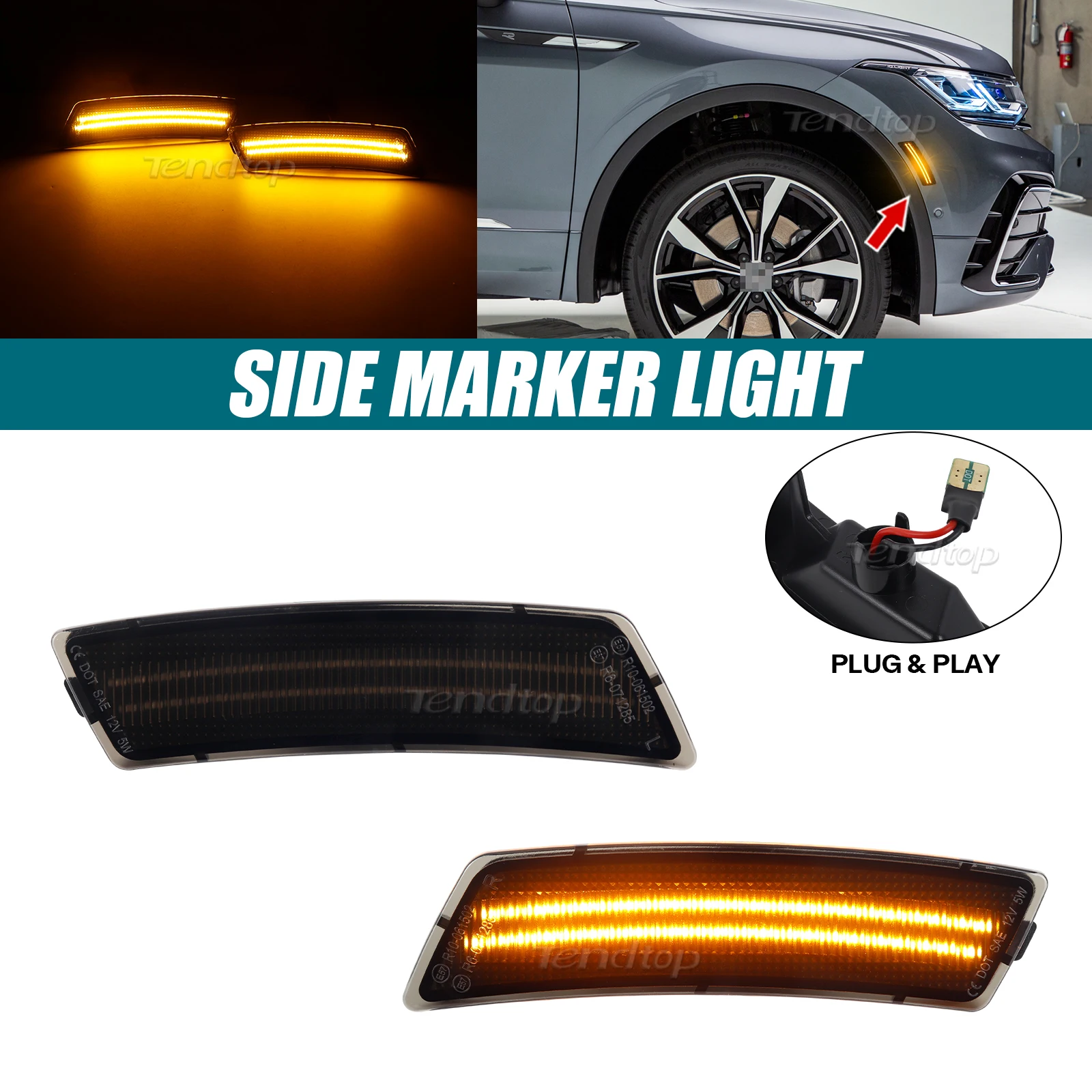LED Front Bumper Lamp Side Marker Light Amber White Parking Lamp for Volkswagen Beetle 2012-2019 Tiguan 2018-2024
LED Front Bumper Lamp Side Marker Light Amber White Parking Lamp for Volkswagen Beetle 2012-2019 Tiguan 2018-2024