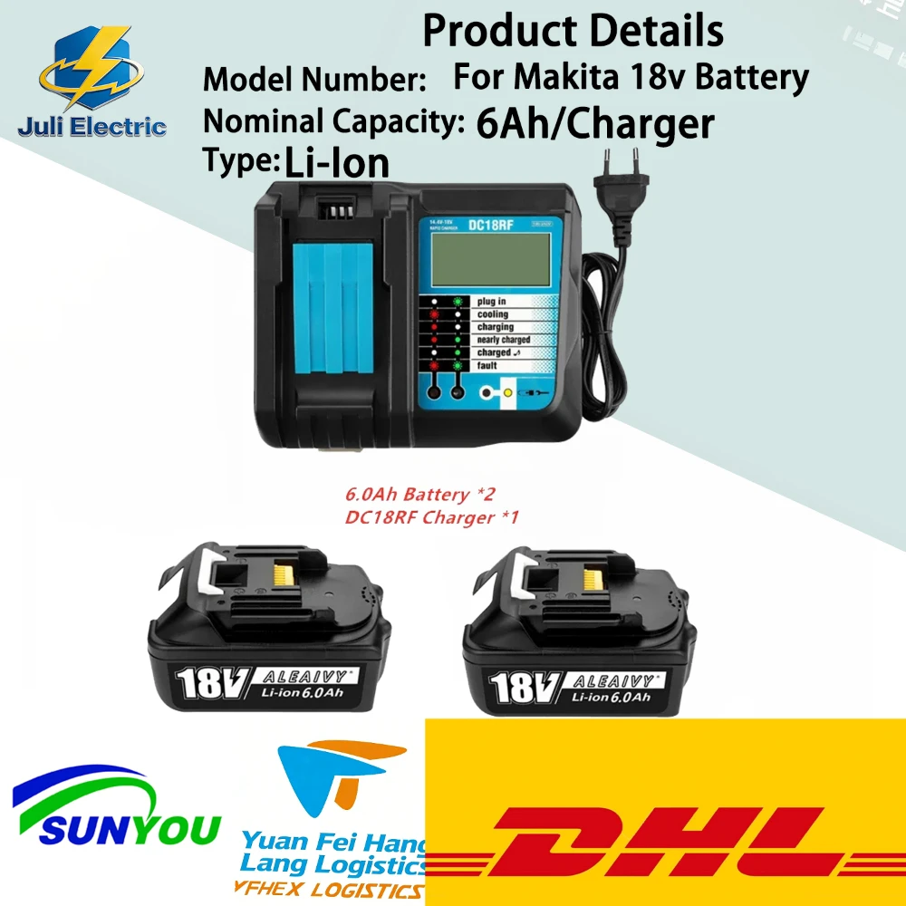 BL1860 6.0Ah 6000mAh Replacement Battery for Makita 18V Power Tools Aleaivy 18650 Rechargeable Battery Rechargeable Battery
BL1860 6.0Ah 6000mAh Replacement Battery for Makita 18V Power Tools Aleaivy 18650 Rechargeable Battery Rechargeable Battery