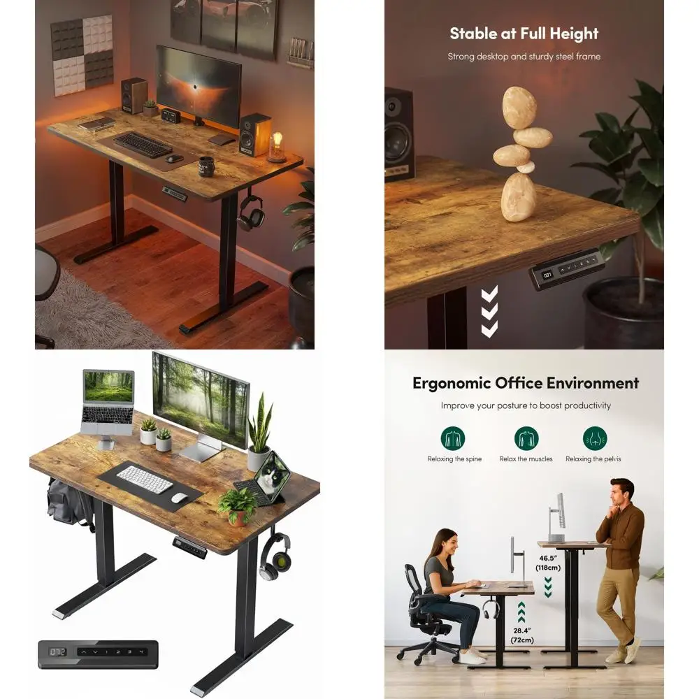 Vintage-Style 32x20 Electric Sit-Stand Desk with 4 Memory Presets and Cable Hook
Vintage-Style 32x20 Electric Sit-Stand Desk with 4 Memory Presets and Cable Hook